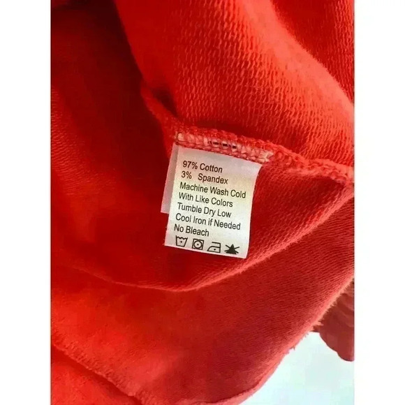 Lilla P. Ruffle Neck Cotton Blend Jacket with Cinched Waist Color Poppy Size XL - Picture 6 of 7